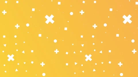 Yellow gradient with scattered shapes, seamless looping. Stock-Footage 286416853