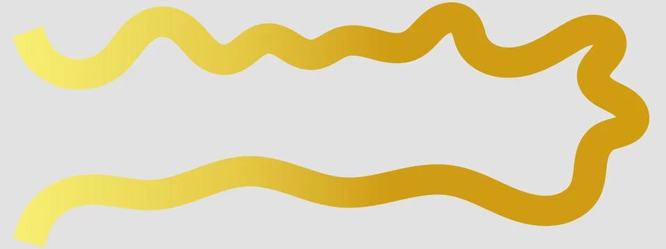Yellow gradient wavy line, abstract golden curve, decorative flowing graphic 스톡 일러스트
