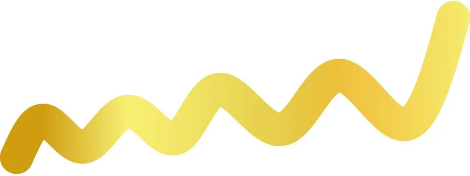 Yellow gradient zigzag line, orange fluid wave, abstract wavy stroke Illustrazione stock