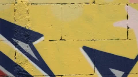 Yellow graffity wall Stock Footage 21240924