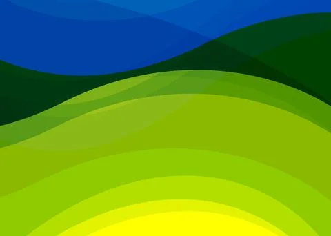 Yellow-green background with waves for design. Minimal geometric background. Stock Illustration