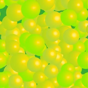 Yellow Green Balls Seamless Pattern on Green Background Stock Illustration