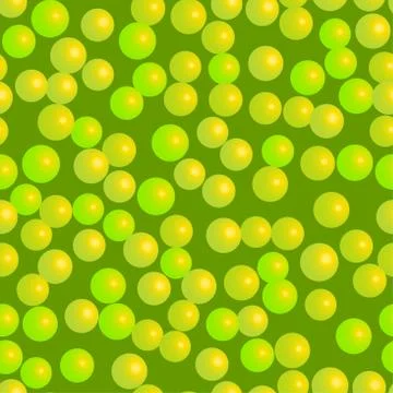 Yellow Green Balls Seamless Pattern on Green Background Stock-Illustration