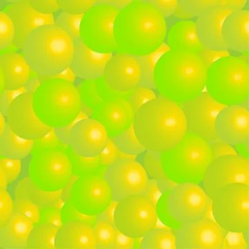 Yellow Green Balls Seamless Pattern on Green Background Stock Illustration
