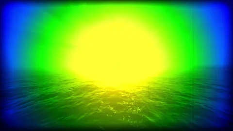 Yellow Green Blue Sun Orb Abstract Background 動画素材 339650036