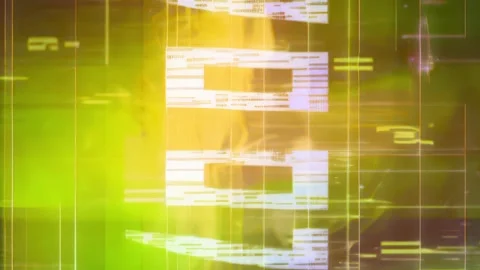 Yellow Green Futuristic Interface Glitch Background Stock Footage 328275065