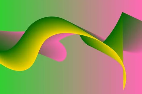 Yellow green gradient abstract flowing waves background Stockillustratie