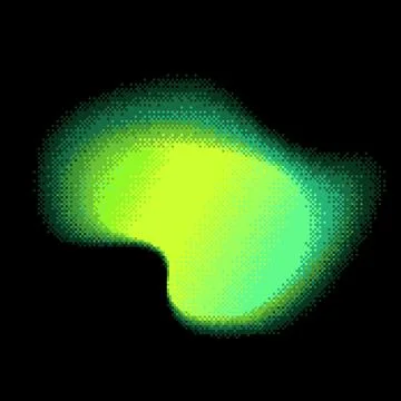 Yellow green gradient vector pixel art with holographic effect, dotted pixelated Ilustración de archivo