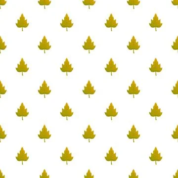 Yellow green leaf pattern repeating on white background 스톡 일러스트