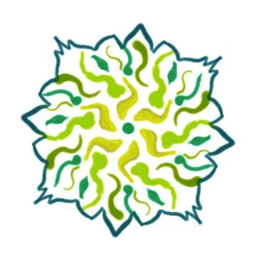 Yellow, green pattern, flower Stock Illustration