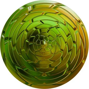 Yellow-green, rounded texture on a white background. Isolated 3D image.  Stock Illustration