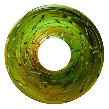 Yellow-green, rounded texture on a white background. Isolated 3D image.  Stock Illustration