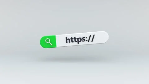 Yellow Green Search Bar with https Link. Web Search Concept. 3D Render. Illustration