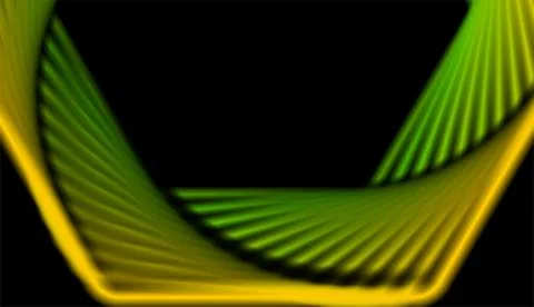 Yellow green smooth hexagonal lines abstract hi-tech geometric background Stock Illustration
