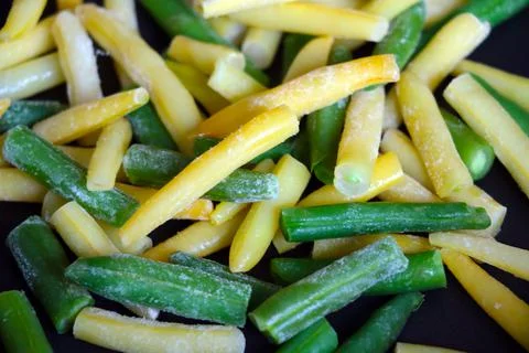 Yellow green string beans. Healthy delicious food. Stock Photos