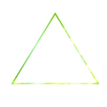 Yellow-green triangular frame with a glow effect, fiery magic, energy. Stock Illustration