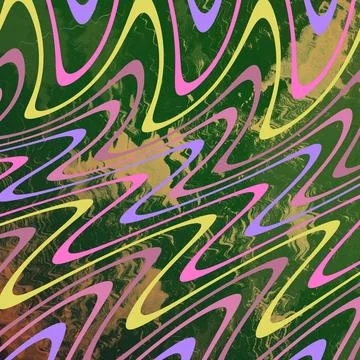 Yellow green wave square waveform pattern waves lines wavelength Stock Illustration