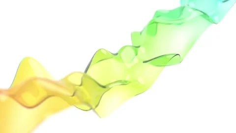 Yellow green wave on white bg able to loop endless Stock Footage 320900002