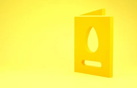 Yellow Greeting card with Happy Easter icon isolated on yellow background. Ce Stock Illustration