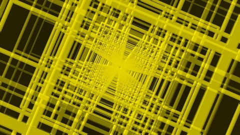 Yellow Grid Lines Rotation Stock Footage 100407801