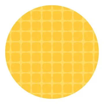 Yellow grid pattern round shape flat vector illustration graphic design element Stock Illustration