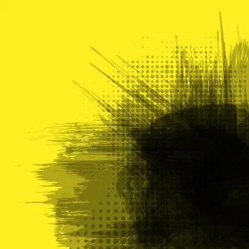 Yellow grunge frame circle background Stock Illustration