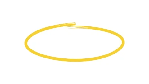 Yellow grunge highlight stroke circle for presentation Stock Footage 317729954