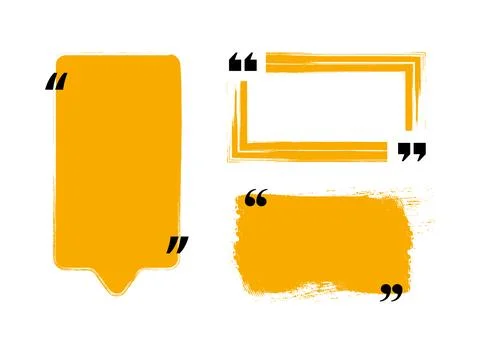 Yellow grunge quote frames set. Vector illustration Stock Illustration