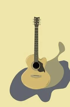 A yellow guitar Stock Illustration