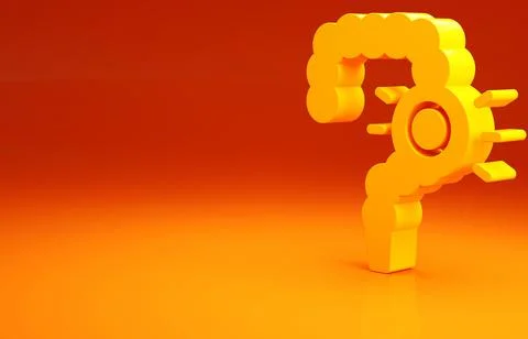Yellow Gut constipation icon isolated on orange background. Bowel problems. M Stock Illustration