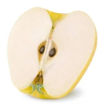 Yellow half apple Stock Photos