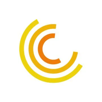 Yellow Half Circle Motion Abstract Symbol Stock Illustration