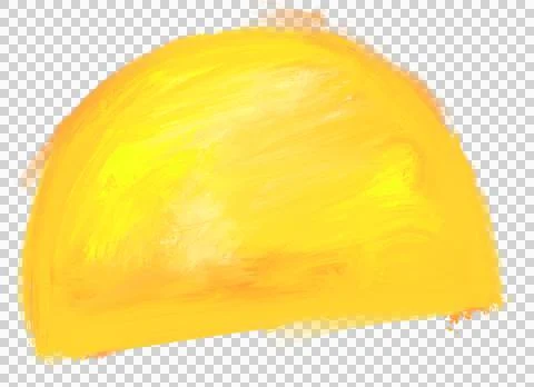 Yellow half circle shape oil painting stroke texture artistic art Stock Illustration