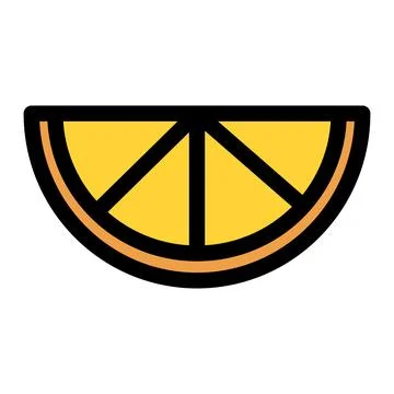 Yellow half slice lemon flat Stock Illustration