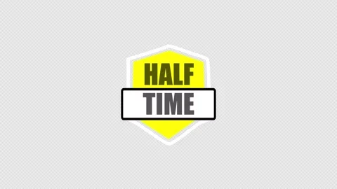 A yellow half time shield badge. Stock Footage 337080992