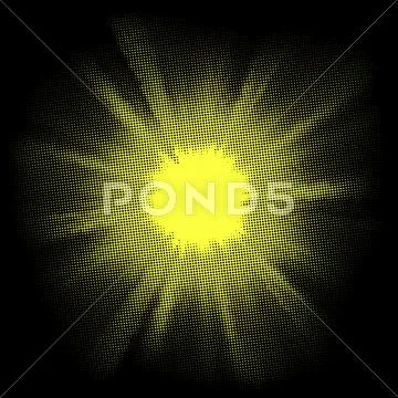 Yellow halftone blast. EPS 8 Stock Illustration