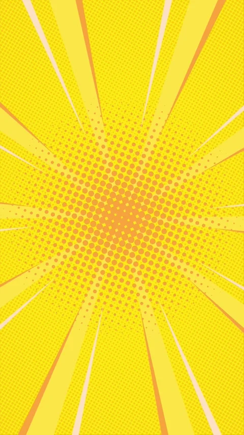 Yellow halftone comic vertical background animation with fast lines around Stock-Footage 335215414