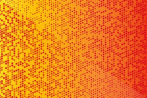Yellow halftone dot grain texture pixel pop art gradient pattern background Stock Illustration