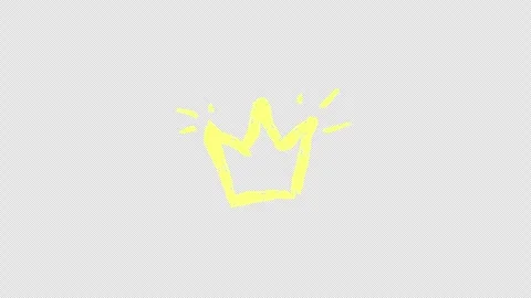 Yellow hand drawn crown animation Stock Footage 330428378