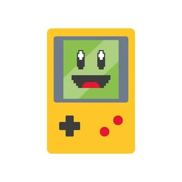 Yellow Handheld Game Device. Vector Stock Illustration