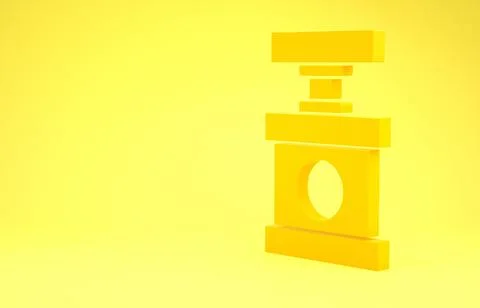 Yellow Handle detonator for dynamite icon isolated on yellow background. Mini 库存插图