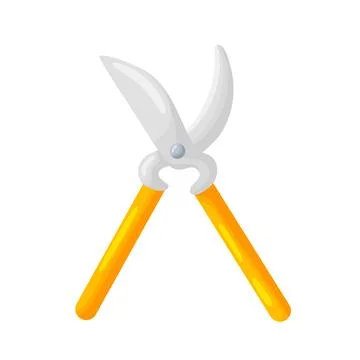 Yellow Handle Garden Pruning Shears Clipart 스톡 일러스트