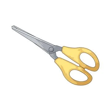 Yellow handled scissors illustration Illustration