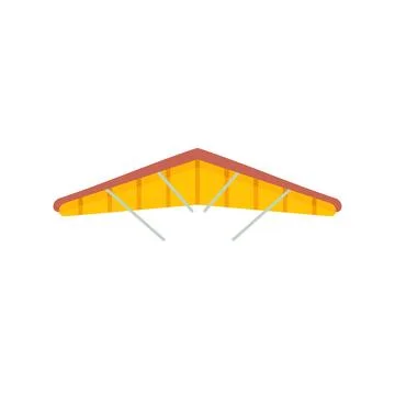 Yellow hang glider soaring through the sky Stock Illustration