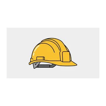 Yellow hard hat - construction safety and worker protection Stock Illustration