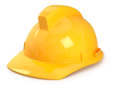 Yellow hard hat isolated on white Stock Illustration
