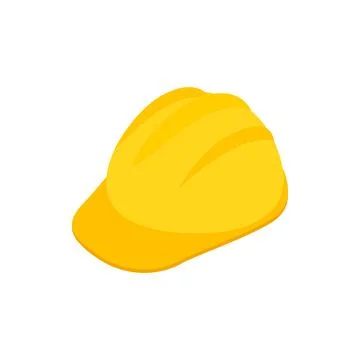 Yellow hardhat icon, isometric 3d style Stock Illustration