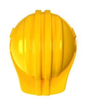 Yellow hardhat isolated on white background. 3D illustration Stock Illustration