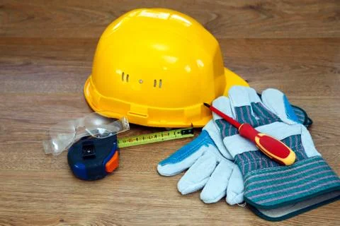 Yellow hardhat 스톡 사진