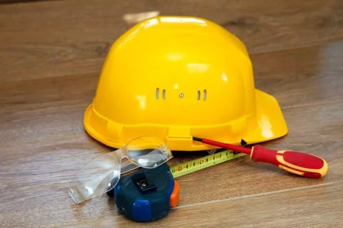 Yellow hardhat Stock Photos